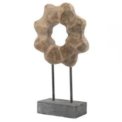 Statues & Figurines-Kirkland's Home Wood Wave Ring Figurine Brown