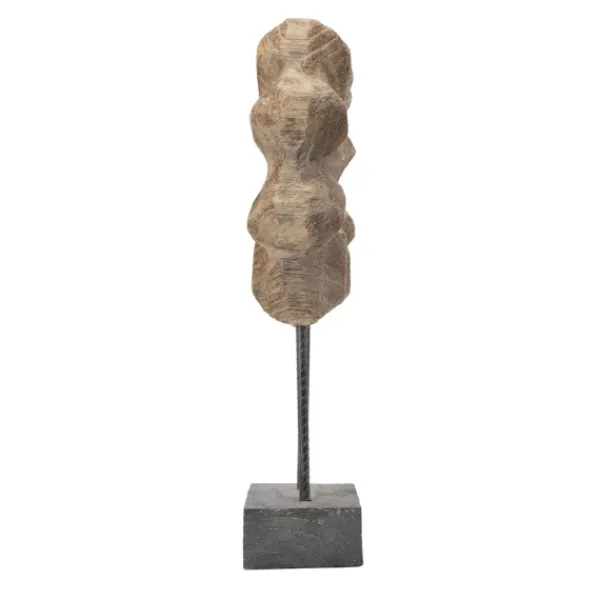 Statues & Figurines-Kirkland's Home Wood Wave Ring Figurine Brown
