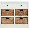 Cabinets & Sideboards-Kirkland's Home Wood Woven Baskets Cabinet White