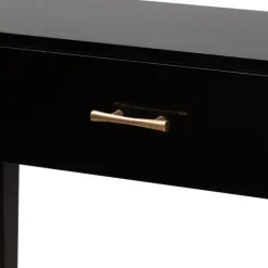 Console Tables-Kirkland's Home Wood Woven Shelves Console Table Black