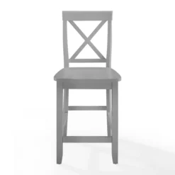 Bar Stools & Counter Height Stools-Kirkland's Home Wood X-Back Counter Stools, Set Of 2 Gray