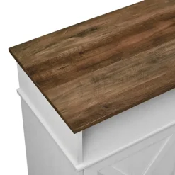 Cabinets & Sideboards-Kirkland's Home Wood X-Door Led Fireplace Cabinet White