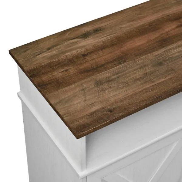 Cabinets & Sideboards-Kirkland's Home Wood X-Door Led Fireplace Cabinet White
