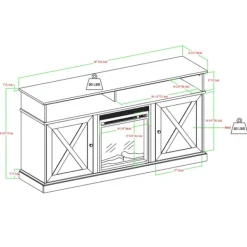 Cabinets & Sideboards-Kirkland's Home Wood X-Door Led Fireplace Cabinet White