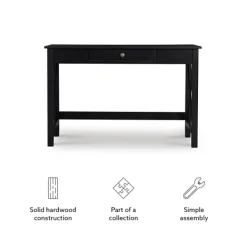 Office Furniture-Kirkland's Home Wood X-Sides Desk Black