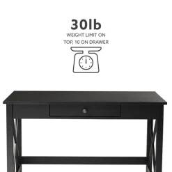 Office Furniture-Kirkland's Home Wood X-Sides Desk Black