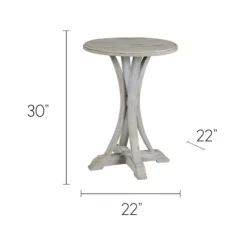 Accent & End Tables-Kirkland's Home Wooden Arched Base Round Top Accent Table White
