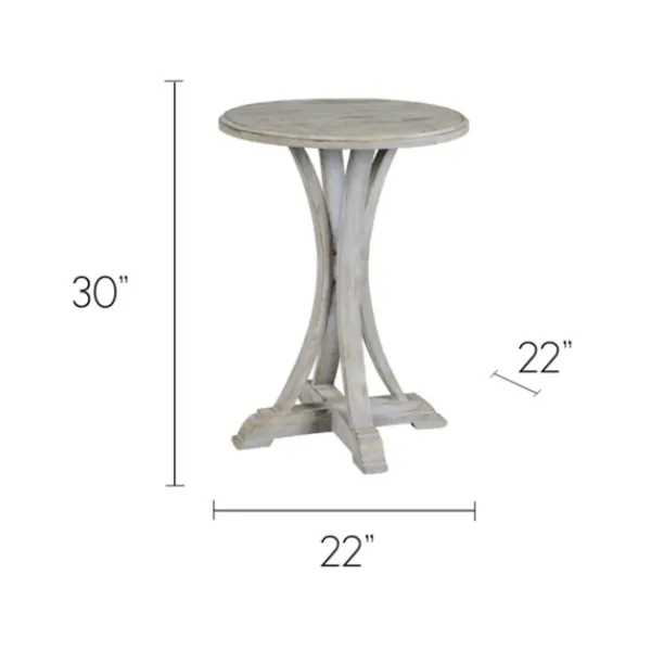 Accent & End Tables-Kirkland's Home Wooden Arched Base Round Top Accent Table White