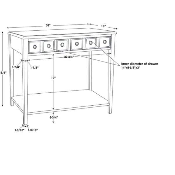 Console Tables-Kirkland's Home Wooden Console Table With Double Drawers Gray