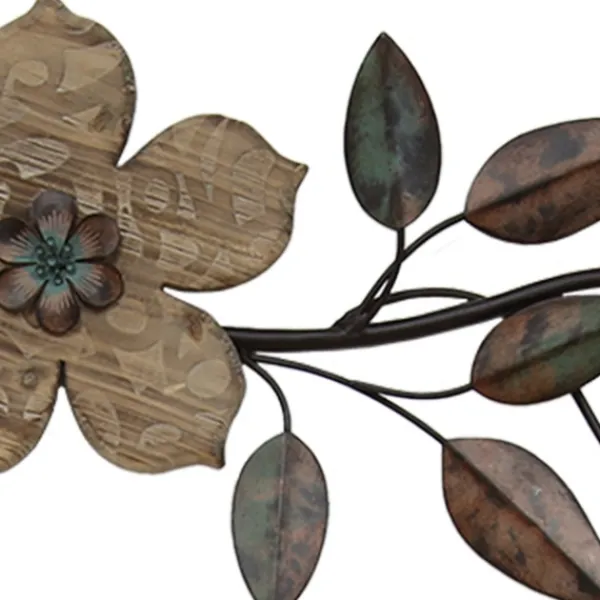Wall Plaques-Kirkland's Home Wooden Floral Over Door Plaque Brown