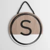 Monogram Wall Decor-Kirkland's Home Wooden Neutral Beaded Monogram S Plaque Tan/Black/White