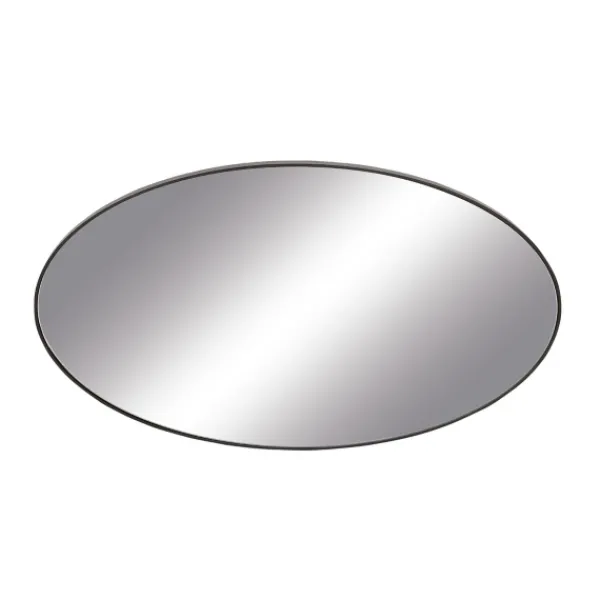 Decorative Mirrors-Kirkland's Home Wooden Oval Frame Wall Mirror Black