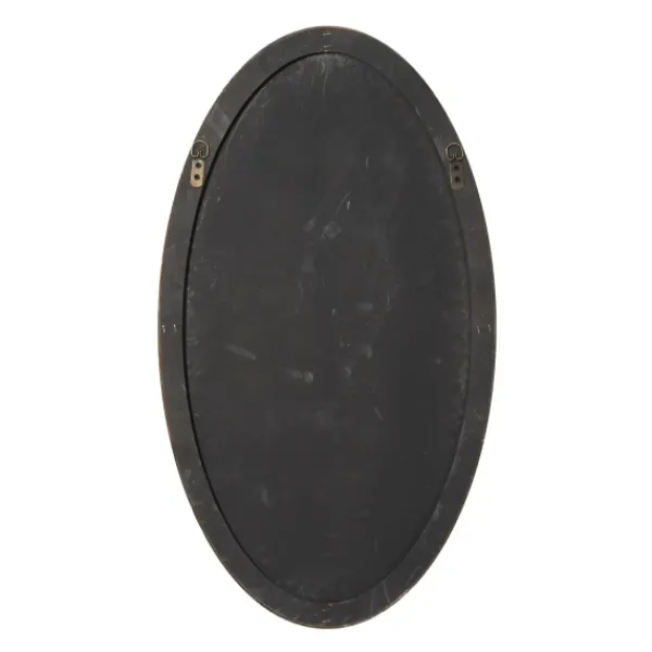 Decorative Mirrors-Kirkland's Home Wooden Oval Frame Wall Mirror Black