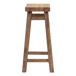 Bar Stools & Counter Height Stools-Kirkland's Home Wooden Saddle Seat Counter Stool Brown