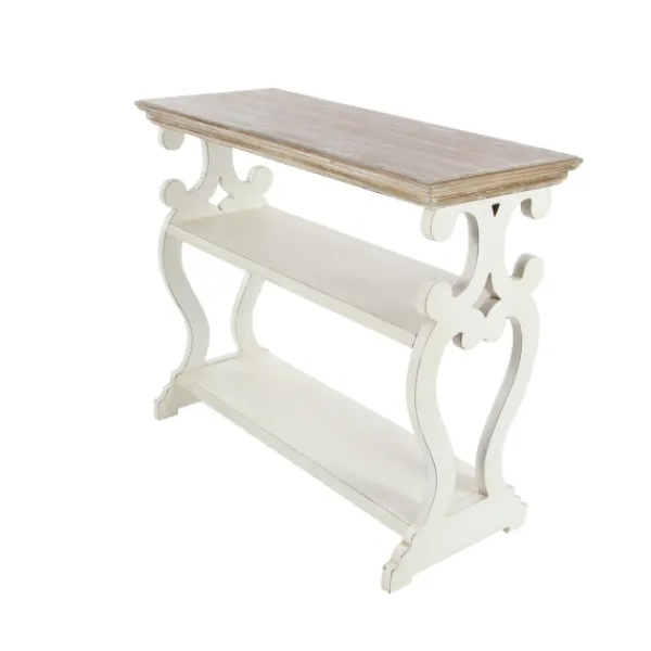 Console Tables-Kirkland's Home Wooden 2-Shelf Console Table White