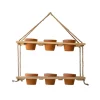 Shelves-Kirkland's Home Wooden 2-Tier Hanging Shelf With Clay Pots