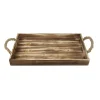 Decorative Trays-Kirkland's Home Wooden Tray With Rope Handles Brown