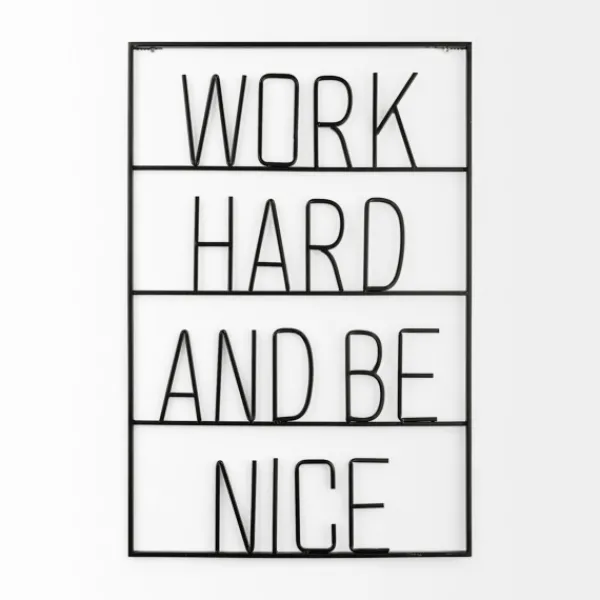 Wall Quotes & Signs-Kirkland's Home Word Hard And Be Nice Metal Wall Plaque Black