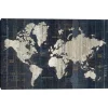 Framed Art-Kirkland's Home World Map Canvas Art Print Blue