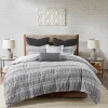 Comforters-Kirkland's Home Woven Jacquard California King Comforter Set Gray