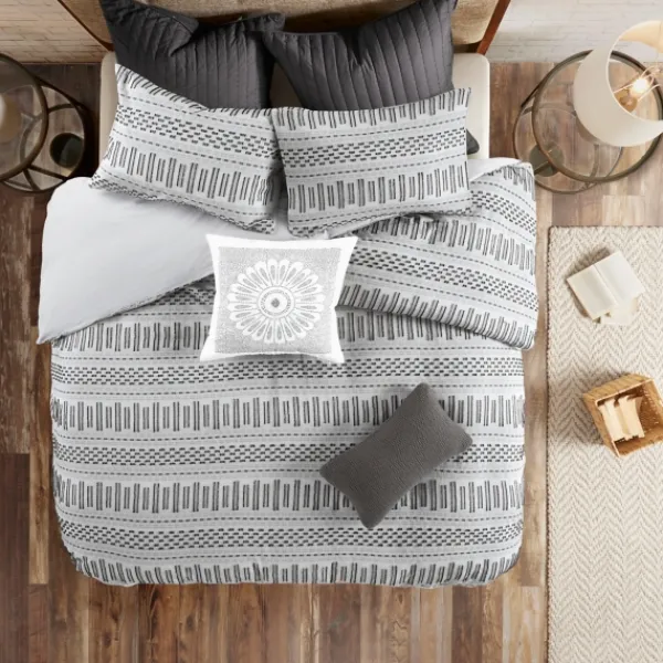 Comforters-Kirkland's Home Woven Jacquard California King Comforter Set Gray