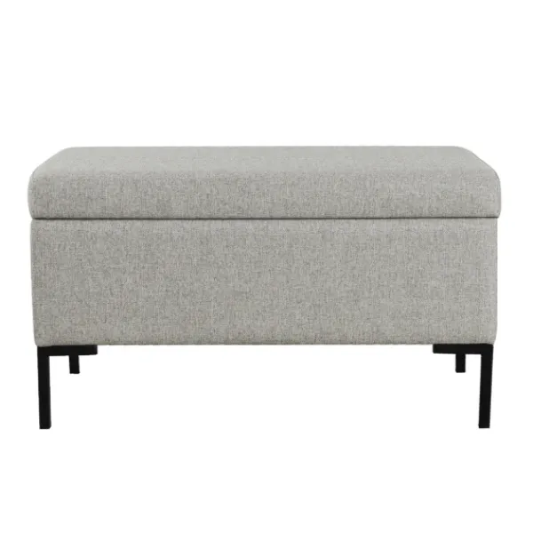 Benches & Ottomans-Kirkland's Home Woven Polyester Storage Bench Gray
