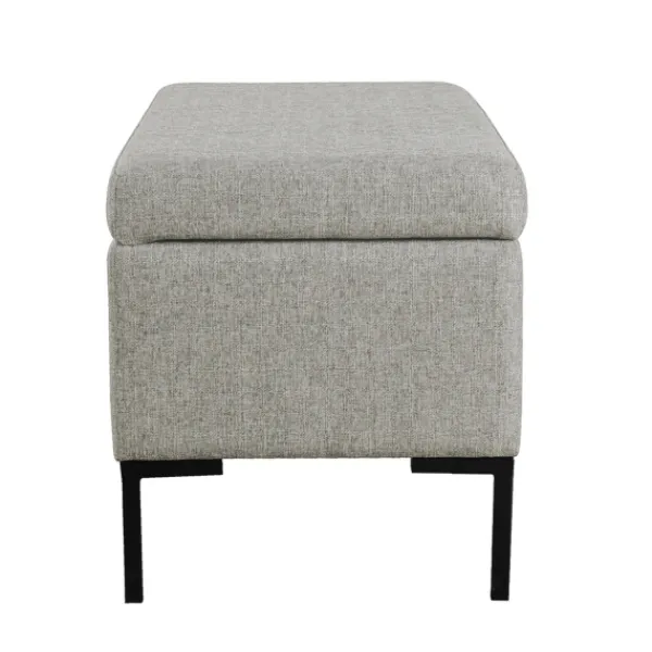 Benches & Ottomans-Kirkland's Home Woven Polyester Storage Bench Gray