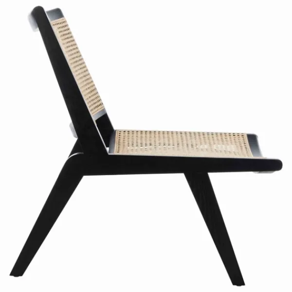 Accent Chairs-Kirkland's Home Woven Rattan Low-Slung Accent Chair Black