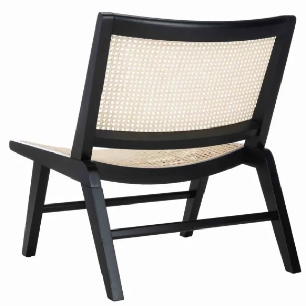Accent Chairs-Kirkland's Home Woven Rattan Low-Slung Accent Chair Black