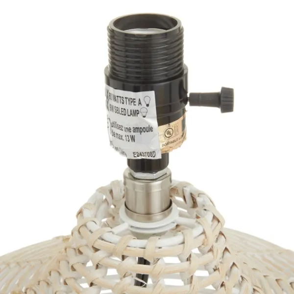 Table Lamps-Kirkland's Home Woven Rattan Table Lamp Ivory