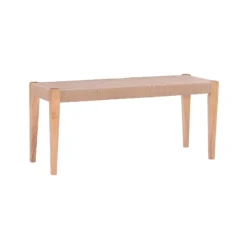 Dining Chairs-Kirkland's Home Woven Rope Wood Dining Bench Tan