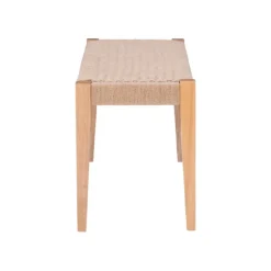 Dining Chairs-Kirkland's Home Woven Rope Wood Dining Bench Tan