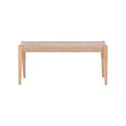 Dining Chairs-Kirkland's Home Woven Rope Wood Dining Bench Tan