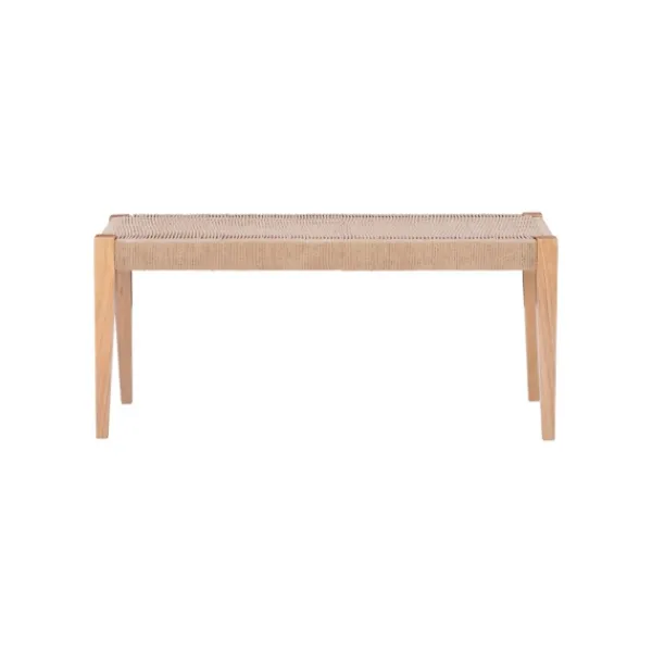 Dining Chairs-Kirkland's Home Woven Rope Wood Dining Bench Tan