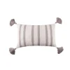 Pillows-Kirkland's Home Woven Tasseled Lumbar Pillow Gray