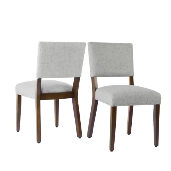 Dining Chairs-Kirkland's Home Woven Upholstered Dining Chairs, Set Of 2 Gray