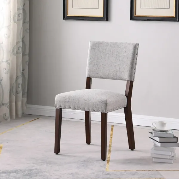 Dining Chairs-Kirkland's Home Woven Upholstered Dining Chairs, Set Of 2 Gray