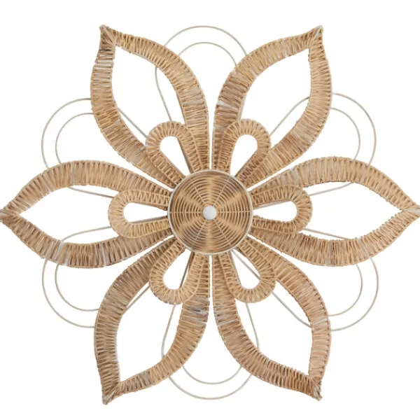 Wall Plaques-Kirkland's Home Woven Wicker And Wire Flower Wall Plaque Tan