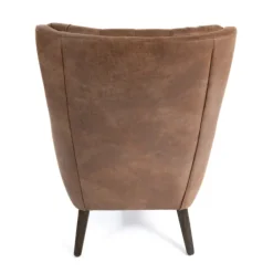 Accent Chairs-Kirkland's Home Wyatt Chester Faux Leather Accent Chair Brown