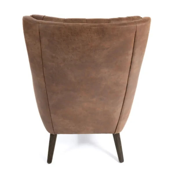 Accent Chairs-Kirkland's Home Wyatt Chester Faux Leather Accent Chair Brown