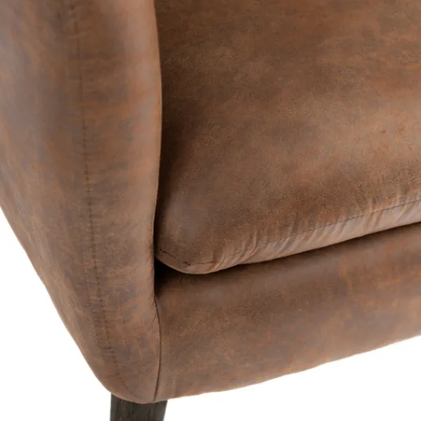 Accent Chairs-Kirkland's Home Wyatt Chester Faux Leather Accent Chair Brown