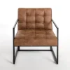 Accent Chairs-Kirkland's Home Wyatt Faux Leather Accent Chair Brown