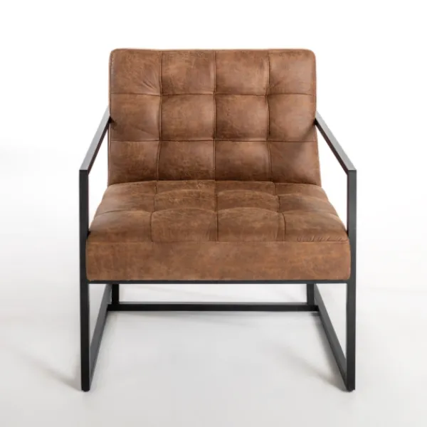Accent Chairs-Kirkland's Home Wyatt Faux Leather Accent Chair Brown