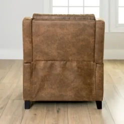 Accent Chairs-Kirkland's Home Wyatt Faux Leather Recliner Brown