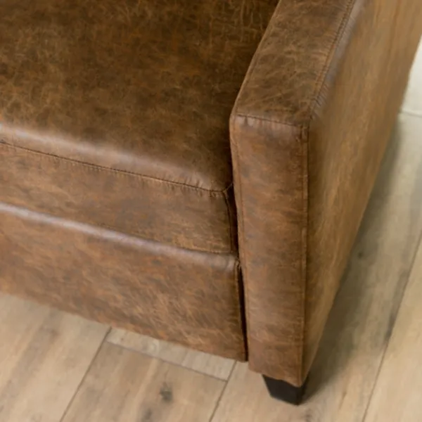 Accent Chairs-Kirkland's Home Wyatt Faux Leather Recliner Brown