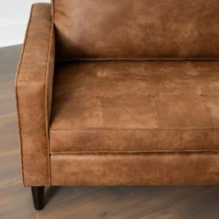 Sofas & Loveseats-Kirkland's Home Wyatt Faux Leather Sofa Brown