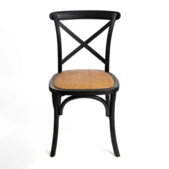 Dining Chairs-Kirkland's Home X Frame Cane Seat Dining Chair Black