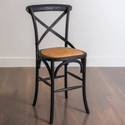 Bar Stools & Counter Height Stools-Kirkland's Home X-Back Counter Stool Black