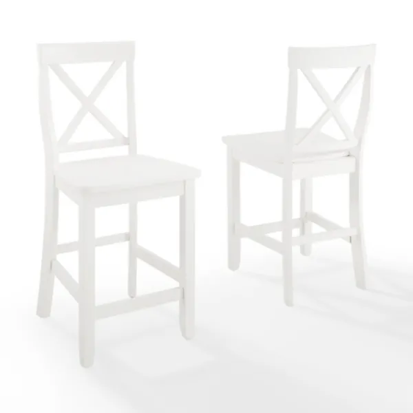 Bar Stools & Counter Height Stools-Kirkland's Home X-Back Farmhouse Counter Stools, Set Of 2 White