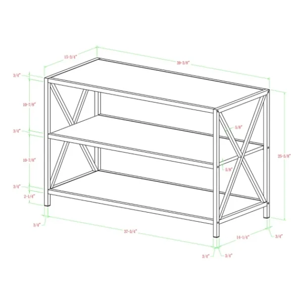 Office Furniture-Kirkland's Home X-Frame 3-Tier Barnwood Bookshelf